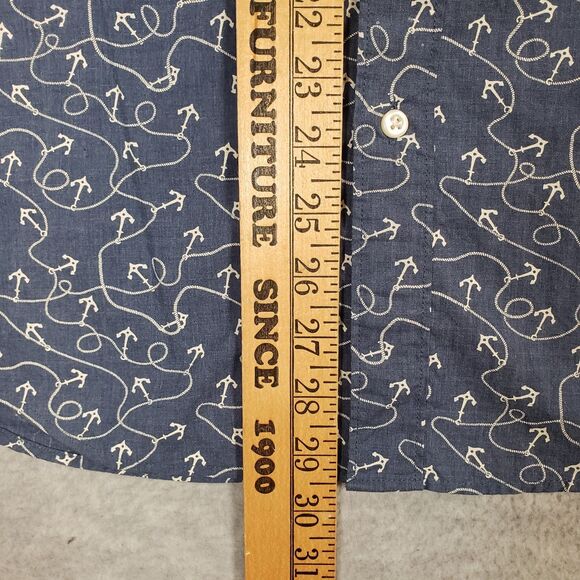 J.Crew Secret Wash Shirting Sailing Shirt Mens Medium Blue Organic Cotton - Picture 5 of 5